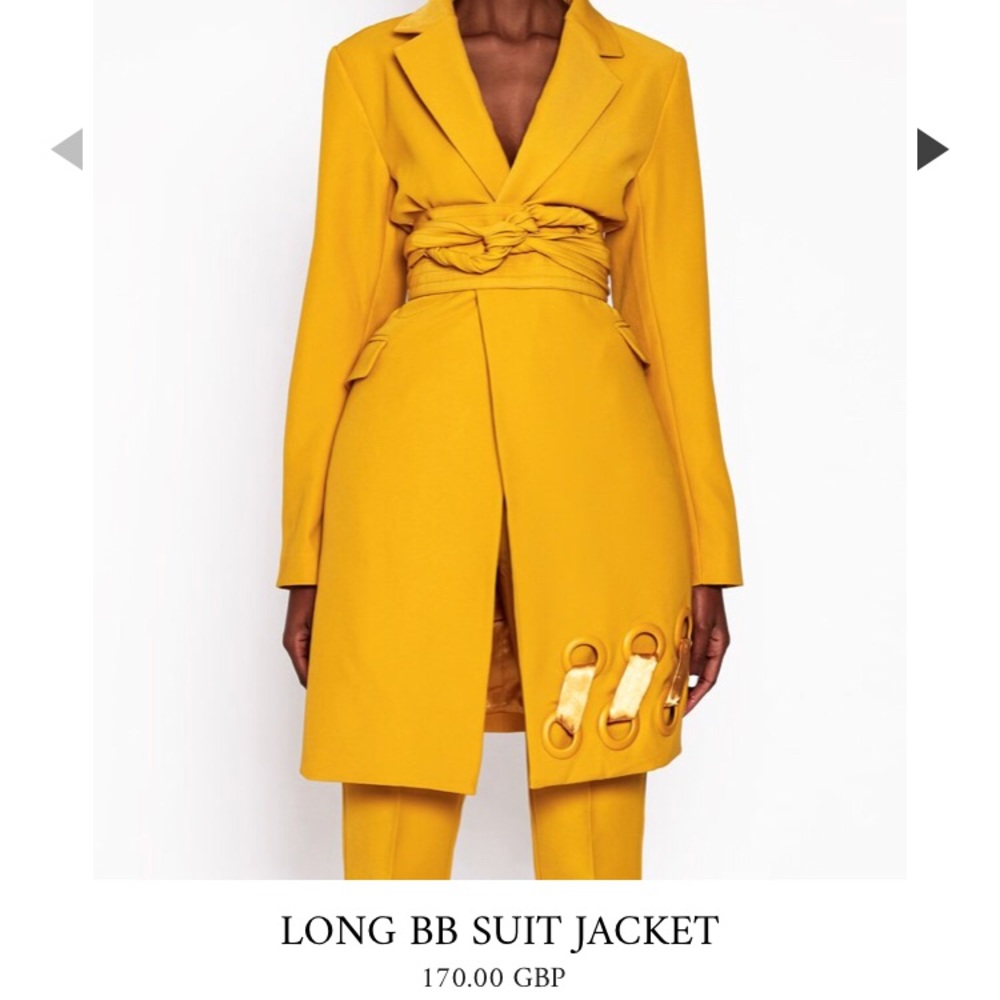 Mustard Longline Blazer Jacket Dress
